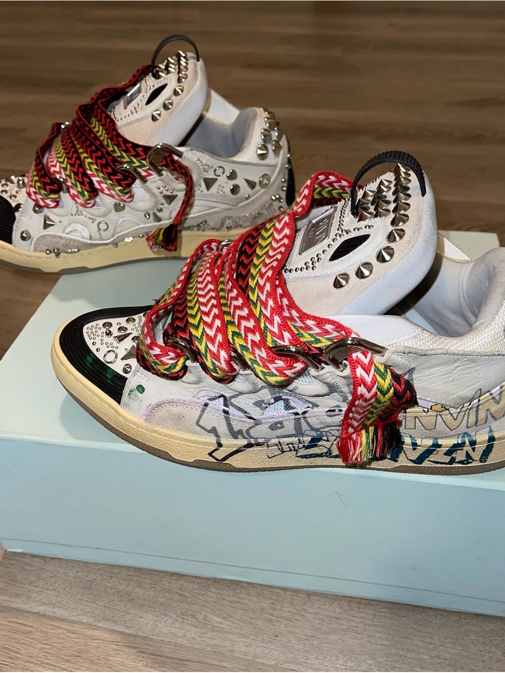 Men’s Lanvin Curb Graffiti Sneakers